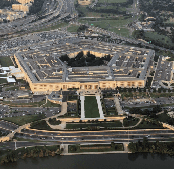 An aerial view of the Pentagon