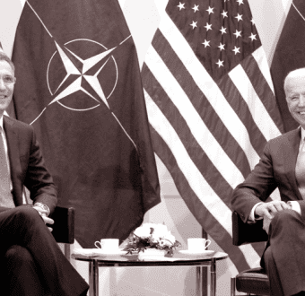 NATO Secretary General Jens Stoltenberg and President Joe Biden at a meeting
